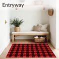 thumbnail image 3 of ODIKA 5'x7' Machine Washable Non-Slip Area Rug, Festive Plaid Holiday Duo with Classic Check High Traffic Rug with Pad, Red, 627564, 3 of 8