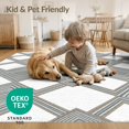 thumbnail image 4 of ODIKA 9'x12' Washable Area Rug Non-Shedding, Easy Care Large Bound Symmetrical Repeating Muted Fuzzy Pink Fluffy for Master Suite, California King, Under Bed, 4 of 7