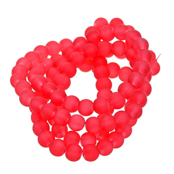 8mm transparent glass round beads for jewelry crafts make red