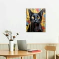 thumbnail image 2 of Nawypu Framed cat , watercolor black cat, Framed Canvas Wall Art Watercolor Abstract Mountains, Nature Prints Minimalist Modern, Home Artwork Decoration, Cat canvas, bedroom wall art, 2 of 4