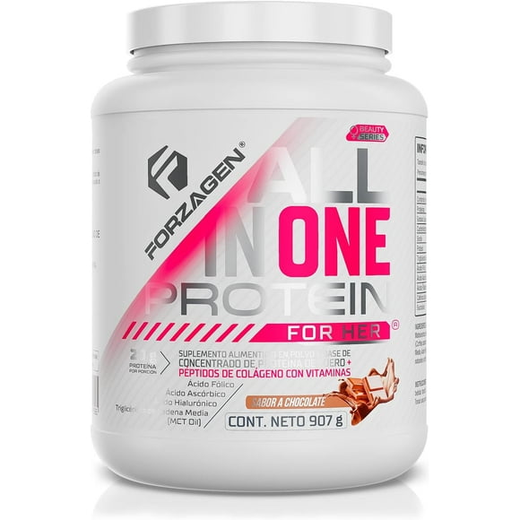 Proteína Whey con Colágeno Mujer Chocolate 20g por Servicio 2 lb (907g), 30 Servicios – Forzagen