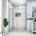 thumbnail image 7 of 48" W x 72"H Shower Doors, Single Sliding Shower Doors Clear Tempered Glass Bypass Shower Enclosure with Handle and Towel Bar, Modern Bathroom Doors Water Guards in Chrome Finish, 7 of 7