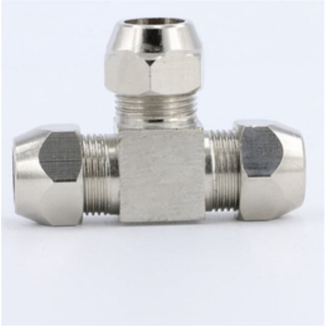 10pcs Pneumatic fittings T Type 4 6 8 10 12 14 16mm OD Tube Compression Ferrule Tube Compression Fitting Connector ,Easy to Use