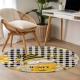 thumbnail image 5 of Round Area Rug 3ft,Coffee Cup Bee Gnome Black Buffalo Plaid Washable Carpet Non-Slip Runner Accent Rugs Indoor Floor Mat for Bedroom Living Room Decor,Yellow Daisy Flower, 5 of 9