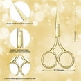 thumbnail image 2 of WSNIJFU 3 Pack Small Nose Scissors Facial Hair Scissors Mini Beauty Scissors Stainless Steel Trimming Pointed Scissor for Grooming Eyebrows, Nose, Mustache, Beard (Gold), 2 of 14
