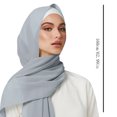 thumbnail image 2 of Women Solid Chiffon Hijab, Long Flowy Modest Head Wrap Scarf, 2 of 3