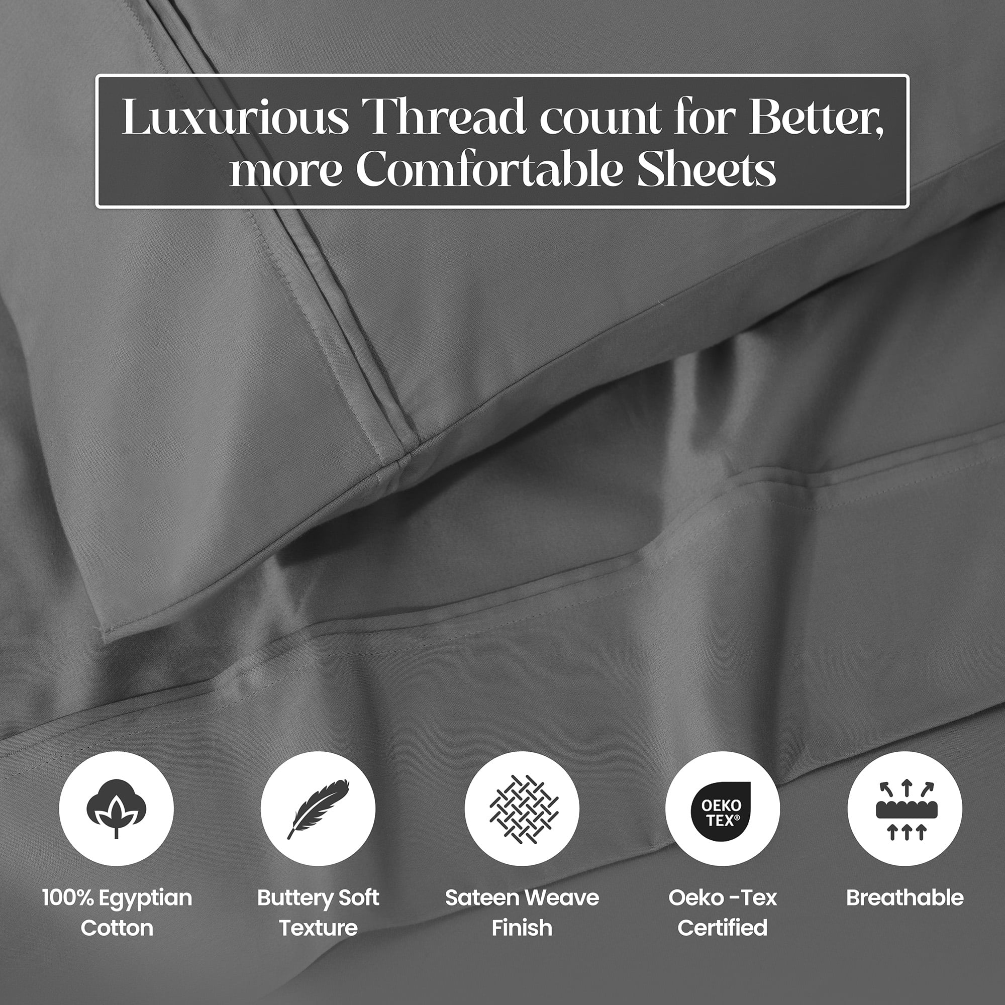 1200 Thread Count Egyptian Cotton Bedding Pillow Cases, 2PC Pillowcase Set by Impressions - King