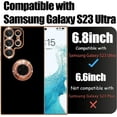 thumbnail image 5 of Compatible with Samsung Galaxy S23 Ultra 5G Case for Women Girl, with Ring Kickstand Magnetic Car Shockproof Non-Slip Soft TPU Protection Plating Edge Slim Fit Cover-Black, 5 of 14