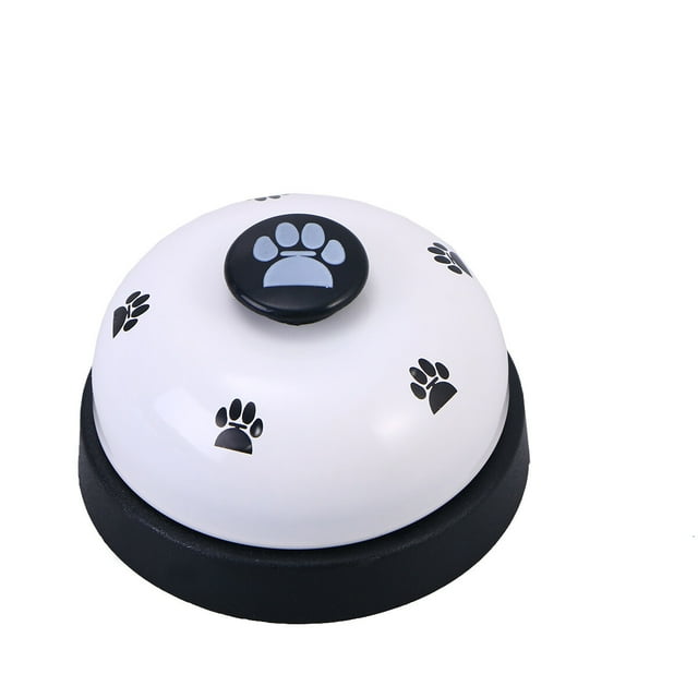 Pet Dog Potty Training Bells Footprint Pattern Communication Device for Dogs Puppy (White and Black)