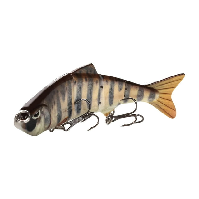Señuelo de pesca de lubina, minnow y raya, de 4 segmentos y multiarticulado, de 4 pulgadas y hundimiento. C