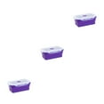 thumbnail image 1 of serony Compact And Convenient For Easy Storage And Convenient To Carry Foldable Is Convenient For Storage Microwave Lunch Box purple 1200ml 3Set, 1 of 6