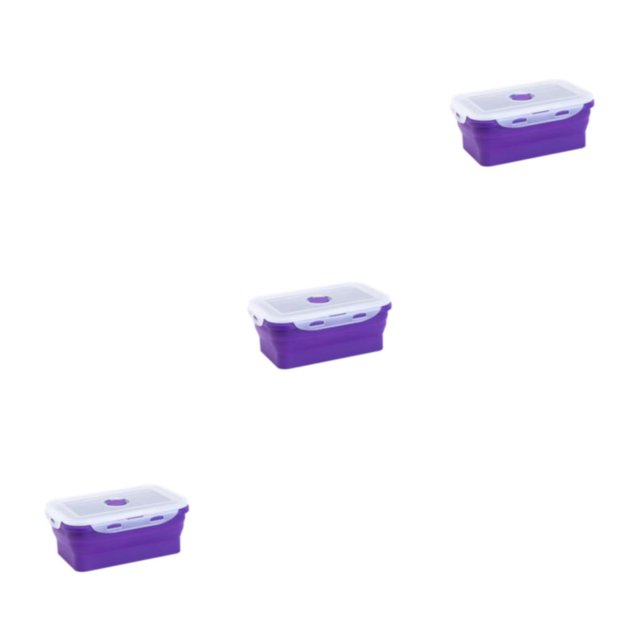 VONKY Convenient And Stylish Solution For Quick Lunch Break Compact Making Lightweight Sealed Preservation Box purple 800ml 3Set
