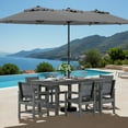 thumbnail image 6 of SERWALL Outdoor Dining Set, 5-Piece HDPE Dining Table with Umbrella Hole & 4 Textilene Chairs, Grey, 6 of 8