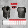 thumbnail image 3 of First Mfg Co - Montana - Women's Motorcycle Biker Riding Black Leather Vest - Medium - Adjustable Lacing, 3 of 3