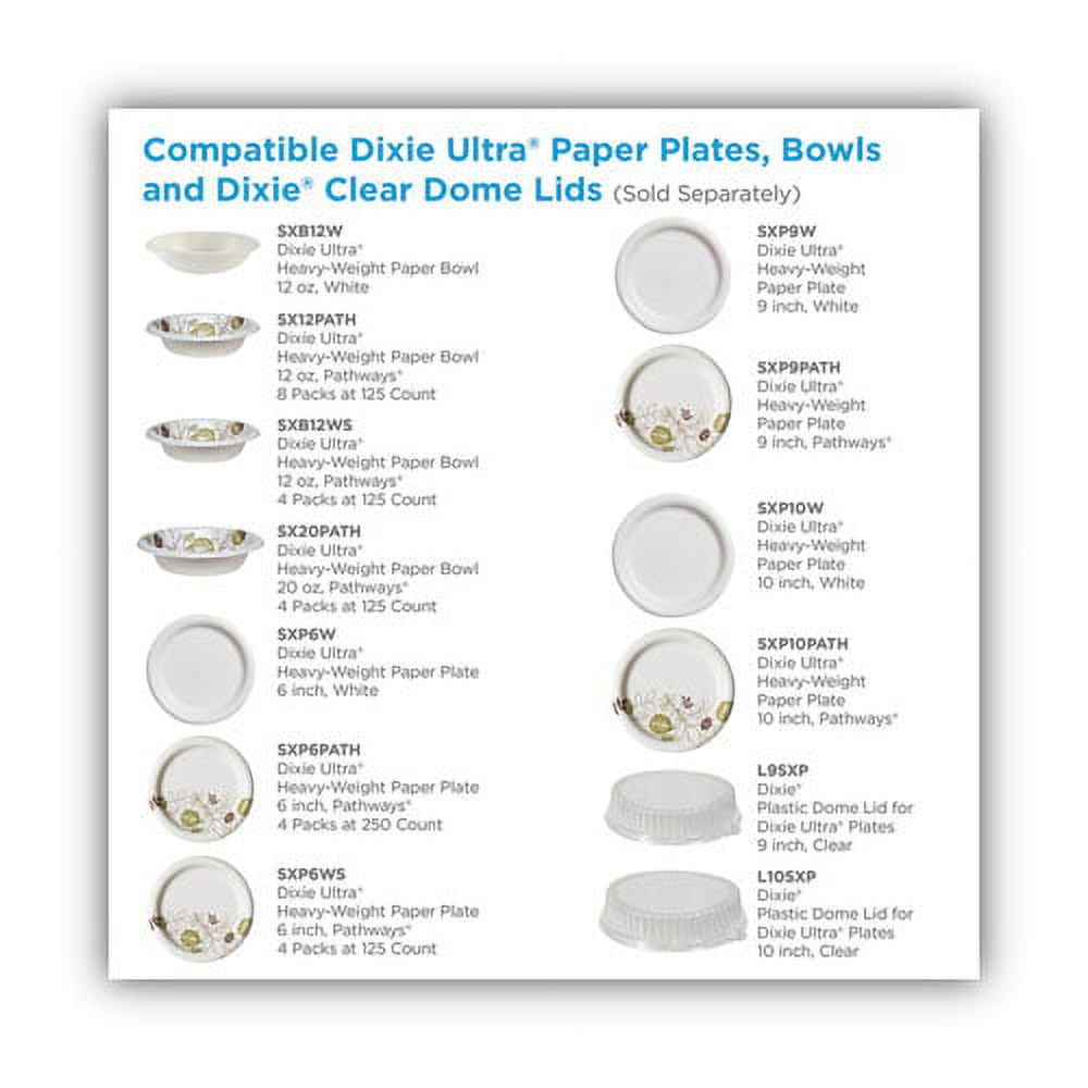 Pathways Soak Proof Shield Heavyweight Paper Plates, Wisesize, 5.88" Dia, 125/pack | Bundle of 2 Packs