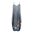 thumbnail image 4 of Robes Maxi pour Femmes Été Robe à Bretelles Spaghetti Grande Taille Décontractée Ample Plage Boho Robe d'Été avec Poches, 4 of 5