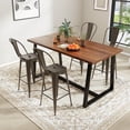 thumbnail image 4 of Costway Set of 4 High Back Metal Stool 30'' Seat Bar Height Industrial Bar Stools Gun, 4 of 10
