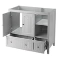 thumbnail image 2 of IVV 35.43 Inch Bathroom Vanity Base Cabinet, Gray Bathroom Storage Cabinet with Double Doors & 2 Drawers, Open Storage & Adjustable Shelf (Basin Not Included), 2 of 7