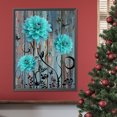 thumbnail image 2 of Pintura de diamante 5D DIY kit de flores en bloque de madera con taladro redondo completo 30x40cm azul y verde, 2 of 9