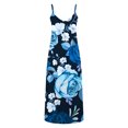 thumbnail image 4 of Drppepioner Robes Femmes d'Été Décontracté Sans Manches Robes Lâches Tournesol Floral Robe Bleue 12(XXL), 4 of 5