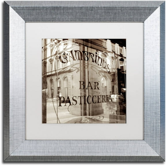 Trademark Fine Art "Firenze V" Canvas Art by Alan Blaustein, White Matte, Silver Frame