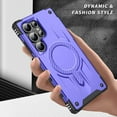thumbnail image 4 of Dswteny Phone Case For Samsung Galaxy S23 Ultra 5G Magsafe Tempered Glass Screen Protector Cell Cover Rugged Shockproof Heavy Duty Magnetic Protective S23Ultra 23S S 23 23Ultra 6.8 inch Women Purple, 4 of 8