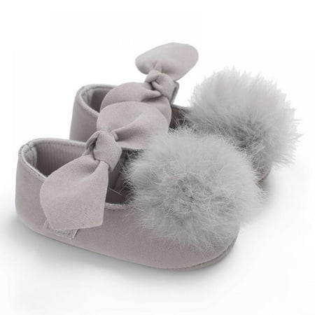 

Lovebay Baby Girls Princess Bowknot Soft Sole Leather Baby Shoes - Infant Baby Walking Shoes Rubber Sole Crib Shoes