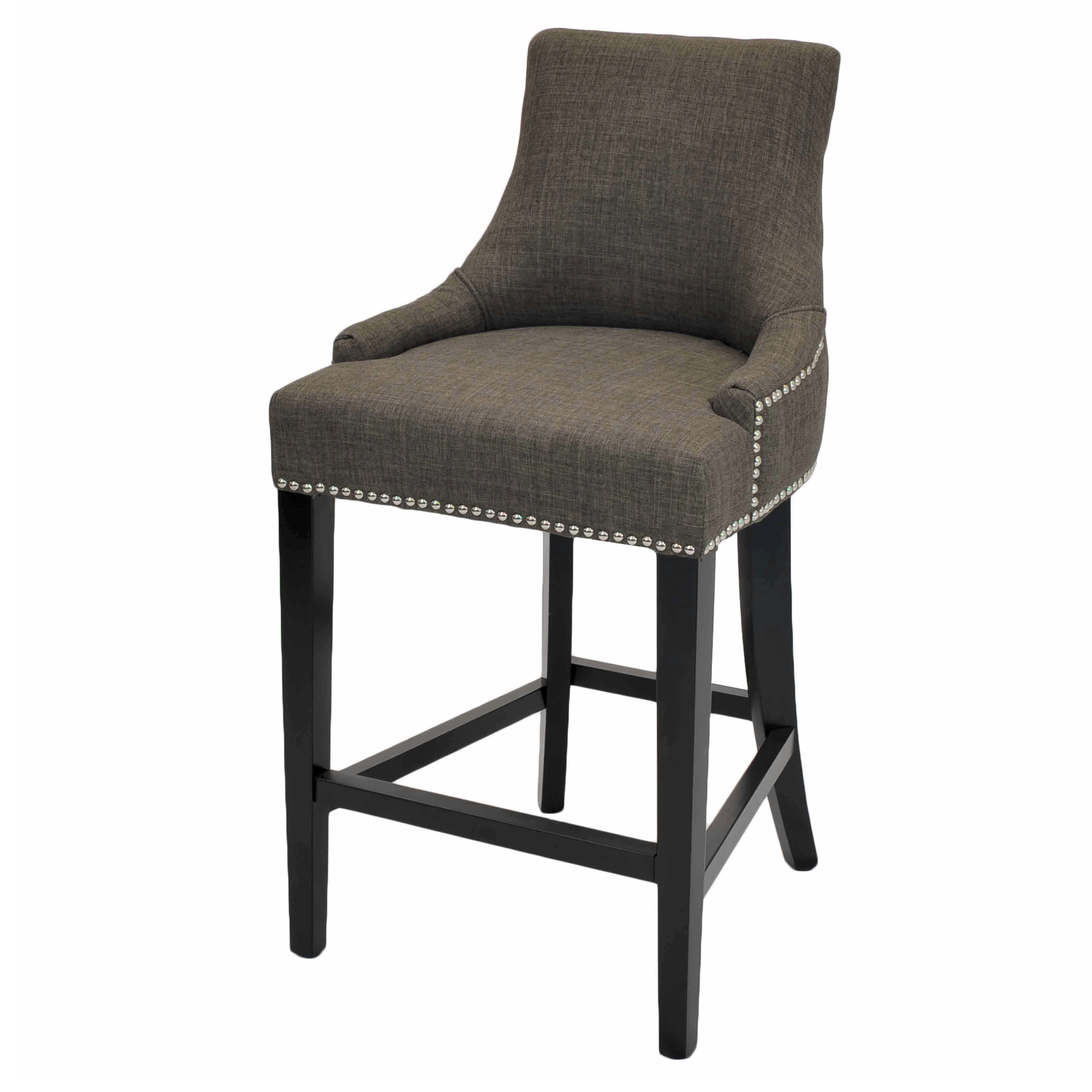 Charlotte Fabric Counter Stool With Nailhead Trim, Multiple Colors