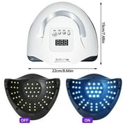 Tcwhniev 180W UV LED Light Lamp Nail Dryer for Gel Polish 57 Beads Fast Curing Portable Nail Dryer for Fingernail Nail Lamp & Toenail Gels Polish,4 Timers
