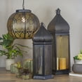 thumbnail image 2 of Northlight 21.25" Black and Gold Moroccan Style Pillar Candle Lantern, 2 of 4