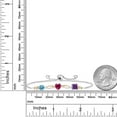 thumbnail image 3 of Gem Stone King 925 Silver and 10K Yellow Gold Swiss Blue Topaz Red Created Ruby Purple Amethyst and Lab Grown Diamond Tennis Bracelet for Women By Keren Hanan (2.26 cttw, Adjustable up To 9 inch), 3 of 4