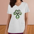 thumbnail image 2 of BiZtdJrK Womens Loose Fit V Neck Scrubs Tops with Pockets St Patricks Day Shamrock Heart Graphic Tees Shirts Holiday Short Sleeve T-Shirt White XL Prime Day Sales Today 2025 Clearance, 2 of 5