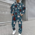 thumbnail image 5 of Men's Casual Christmas Printed Long-sleeved Hooded Sweatshirt and Sweatpants Two-piece Set, Fleece-Lined for Holiday Gifts Winter Sports and Festive Events,Navy,XL, 5 of 6