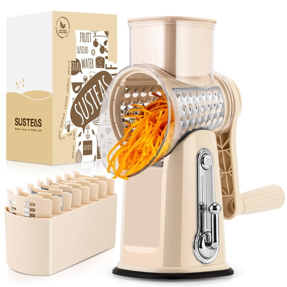 Rallador de queso rotativo SUSTEAS con 5 cuchillas y base de succión