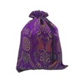 thumbnail image 1 of EeaseCA Silk Drawstring Bag Chinese Style Jewelry Pouch Storage Bag for Wedding Party (Purple, Random Pattern), 1 of 8