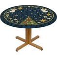 thumbnail image 3 of Navy Blue Winter Holy Nativity Round Tablecloth Farmhouse Table Cover with Elastic Edge Washable Fitted Table Cloth for Kitchen Patry Outdoor Decor Fits 45"-50", Medium, 3 of 4