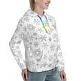 thumbnail image 2 of Yiaed Snowflake Minimalist Print Womens Casual Hoodies Crew Neck Long Sleeve Sweatshirts With Pocket Pullover Tops Women's Hooded Sweatshirt-X-Large, 2 of 5
