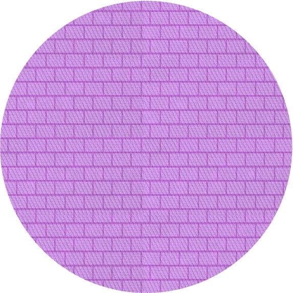 Ahgly Company Indoor Round Patterned Violet Purple Area Rugs, 8' Round