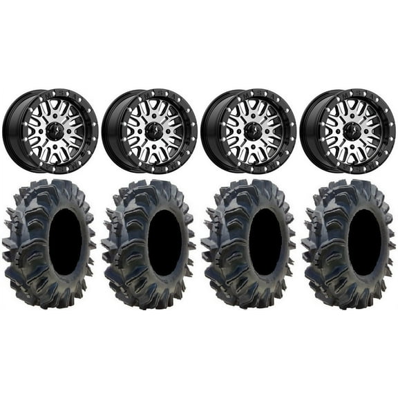 MSA Brute Beadlock 14" UTV Wheels 26.5" Terminator Tires Kawasaki Mule Pro FXT