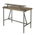 thumbnail image 3 of Gia Industrial Counter Table in Antique Metal and Brown Wood-Pressed Grain Bamboo by LumiSource, 3 of 7