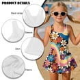 thumbnail image 6 of Xoenoiee Hippie Daisy Flower Print Sleeveless Swimsuit for Girls One Piece Bathing Suit with Skirt Soft Swimwear Quick Dry Breathable Swim Dress, Size 8-9 Years, 6 of 7