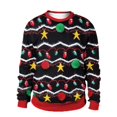 thumbnail image 3 of Suéter navideño feo 2024, suéter holgado con estampado de Papá Noel y copos de nieve, jersey unisex, blusas de otoño e invierno, ropa navideña, 3 of 5