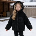 thumbnail image 4 of LUGOGNE Girls Sherpa Fleece Jacket Hooded Long Sleeve Full Zip Warm Teddy Coat Casual Loose Fit Outerwear with Multiple Pockets Kids Fall Winter Clothing, 4 of 7