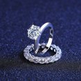 thumbnail image 5 of Anillo de diamantes Mosan S925 Anillo de plata combinado para mujer Anillo Europa y América Joyería para banquetes de bodas, 5 of 5