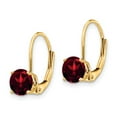 thumbnail image 2 of Primal Gold 14 Karat Yellow Gold 6mm Garnet Leverback Earrings, 2 of 4