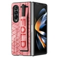 thumbnail image 3 of Folding Case for Samsung Galaxy Z Fold 3, Luxury PU Leather Slim Thin Case with Pen Holder Wristband Strap Design Phone Cover, Silicone Shockproof Protective Case for Galaxy Z Fold 3, Pink, 3 of 12