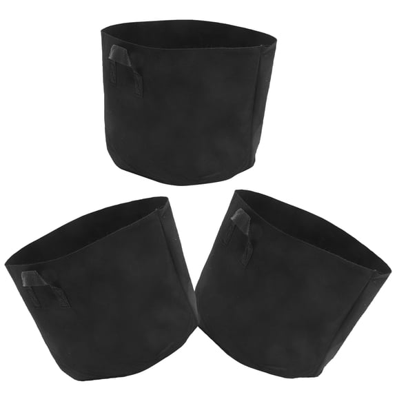 ELAYARD 3-Pack Potato Grow Bags in Non-Woven Fabric for Healthy Root Development, Black Planting Bags