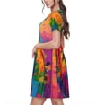 thumbnail image 2 of Balery Colorful Parrot Jungle Dream A Pattern Womens Dresses Loose Short sleeve Sundresses Swimsuit Coverup 2025 Summer Casual Dress for Women - A-Line Swing Dress, 2 of 6