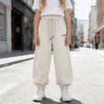 thumbnail image 2 of CPNG Girls Sweatpants Elastic High Waist Wide Leg Baggy Sweat Pants with Letter Embroidery Fashionable Casual Loose Jogger Pants Streetwear, 2 of 5