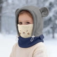 thumbnail image 3 of Kids Balaclava Hat with Face Mask Polar Soft Warm Cold Weather Hat for Boys Girls 4-12 Years Skiing Cycling Camping and Winter Play Kids Cold Weather Gear, 3 of 6